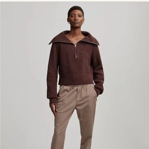 Varley Deep Mahogany Mentone Half-Zip Women's Sweater